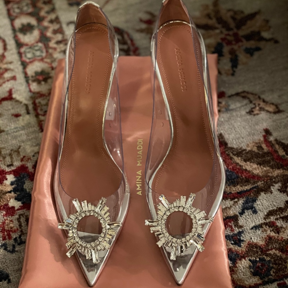 Amina Muaddi Clear Begum Pump